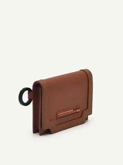 Leather Bi-Fold Card Holder With Key Ring