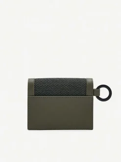 Leather Bi-Fold Card Holder With Key Ring