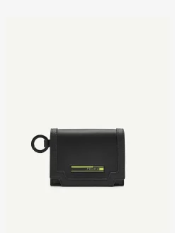 Leather Bi-Fold Card Holder With Key Ring