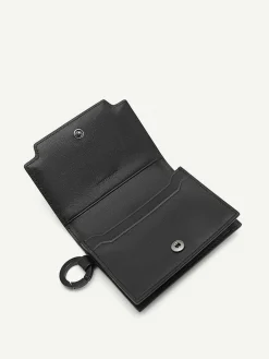 Leather Bi-Fold Card Holder With Key Ring