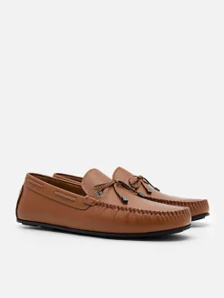 Leather Bow Driving Shoes