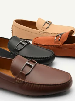 Leather Buckle Driving Shoes