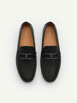 Leather Buckle Driving Shoes