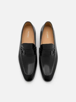 Leather Buckle Loafers
