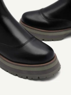 Leather Buckled Chelsea Boots