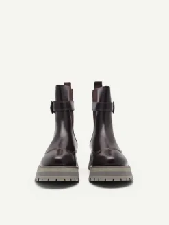 Leather Buckled Chelsea Boots