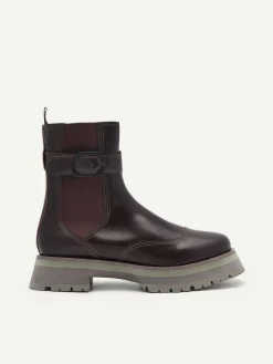 Leather Buckled Chelsea Boots