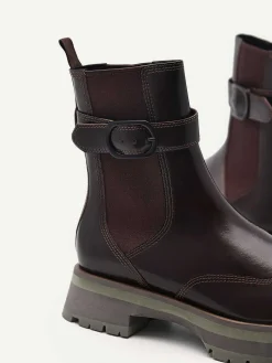 Leather Buckled Chelsea Boots
