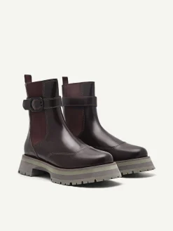 Leather Buckled Chelsea Boots