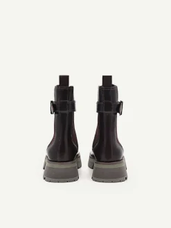 Leather Buckled Chelsea Boots