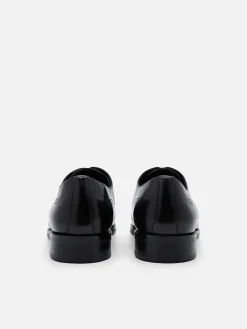 Leather Cap Toe Derby Shoes