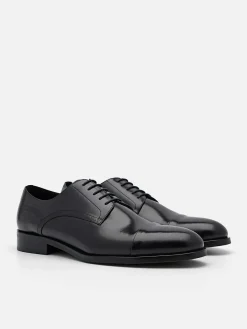 Leather Cap Toe Derby Shoes