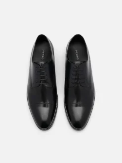 Leather Cap Toe Derby Shoes