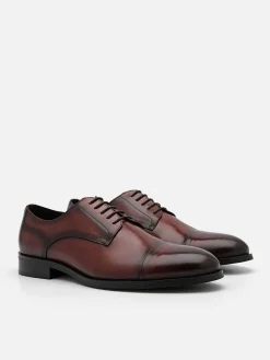 Leather Cap Toe Derby Shoes