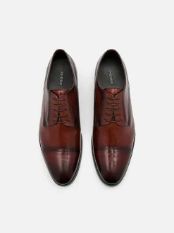 Leather Cap Toe Derby Shoes