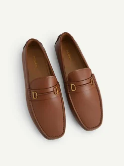 Leather Driving Shoes With Metal Bit