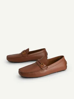 Leather Driving Shoes With Metal Bit