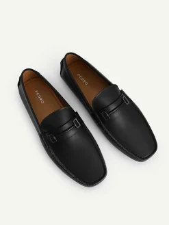 Leather Driving Shoes With Metal Bit