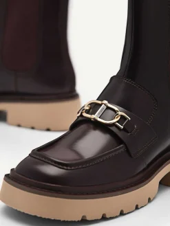 Leather Platform Chelsea Boots