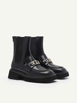Leather Platform Chelsea Boots