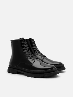 Leather Side-Zip Boots