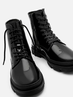 Leather Side-Zip Boots