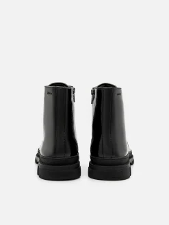 Leather Side-Zip Boots