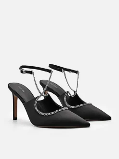 Lia Satin Heel Pumps