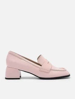 Maggie Leather Heel Loafers