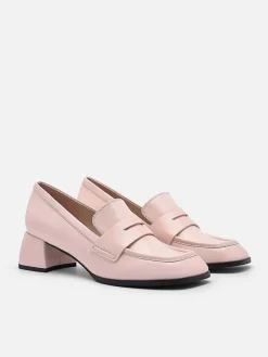 Maggie Leather Heel Loafers