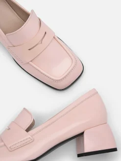 Maggie Leather Heel Loafers