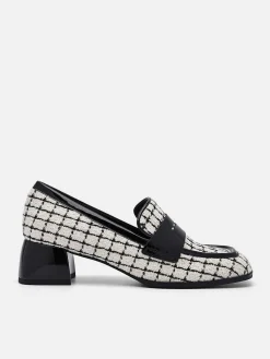 Maggie Leather Tweed Loafers