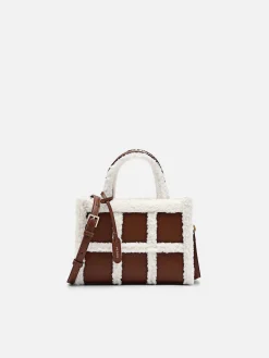 Mini Quilted Faux Fur Handbag