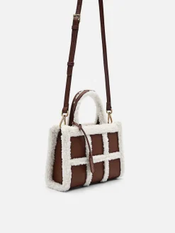 Mini Quilted Faux Fur Handbag