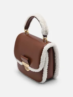 Mini Quilted Faux Fur Shoulder Bag
