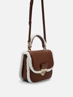 Mini Quilted Faux Fur Shoulder Bag