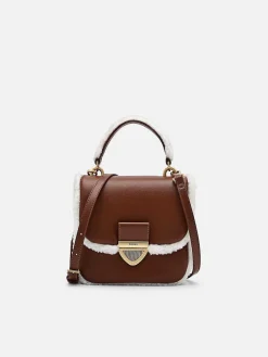 Mini Quilted Faux Fur Shoulder Bag