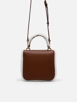 Mini Quilted Faux Fur Shoulder Bag