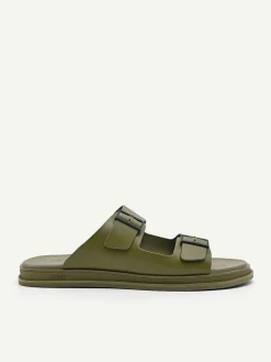 Monochrome Double Strap Slide Sandals