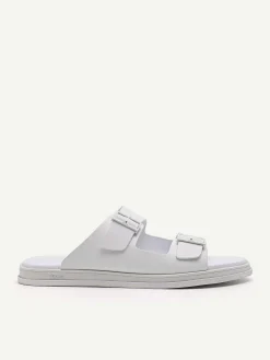 Monochrome Double Strap Slide Sandals