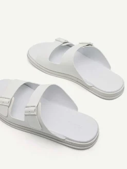 Monochrome Double Strap Slide Sandals