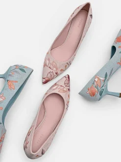 Nica Fabric Heel Pumps