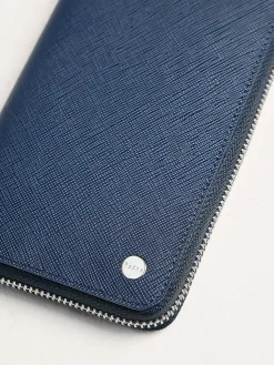 Oliver Embossed Leather Zip-Around Wallet