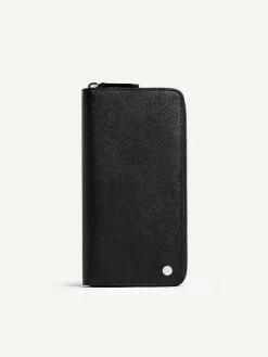 Oliver Embossed Leather Zip-Around Wallet