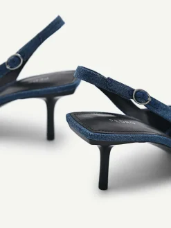 Pedro Icon Denim Pointed Slingback Pumps