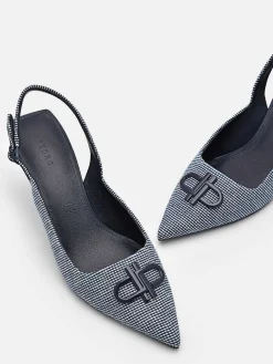 Pedro Icon Fabric Pointed Slingback Pumps