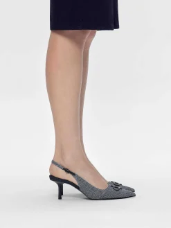 Pedro Icon Fabric Pointed Slingback Pumps