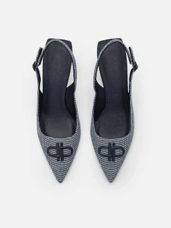 Pedro Icon Fabric Pointed Slingback Pumps