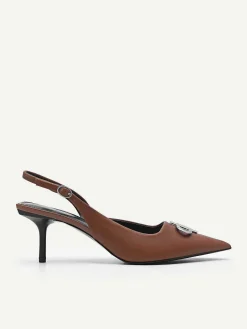 Pedro Icon Leather Pointed Slingback Pumps