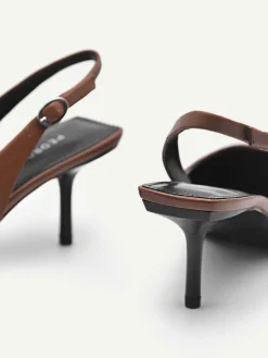 Pedro Icon Leather Pointed Slingback Pumps